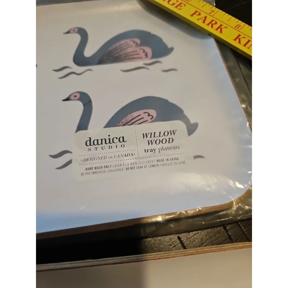 Lot of 3‎ DANICA STUDIO TRAYS WILLOW WOOD MIGHTY ONE SWANS 8X15 in. LARGE NEW